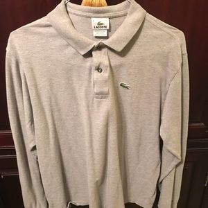 Lacoste size 6 (L) grey polo